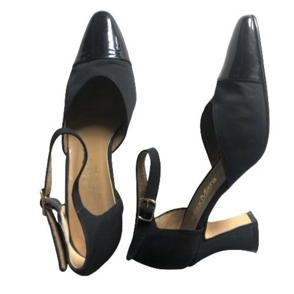 Vintage 90s Max Mara made in Italy kitten heel mary janes strappy shoes heels - Picture 9 of 15